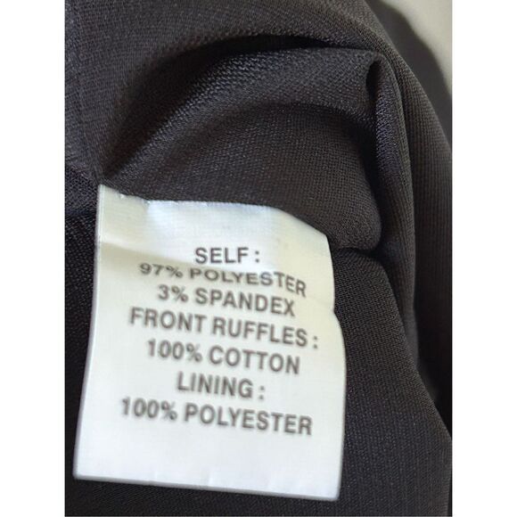 Phoebe Couture Ruffle Front Zip Mini Dress Women’s Black Size 8 - Picture 6 of 6